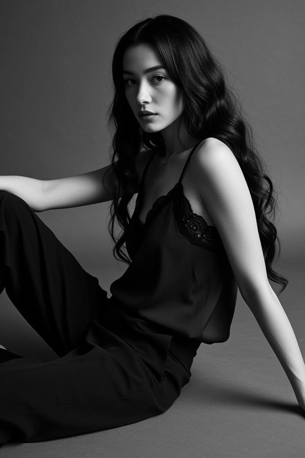 Black White Crossed Legs reference photo