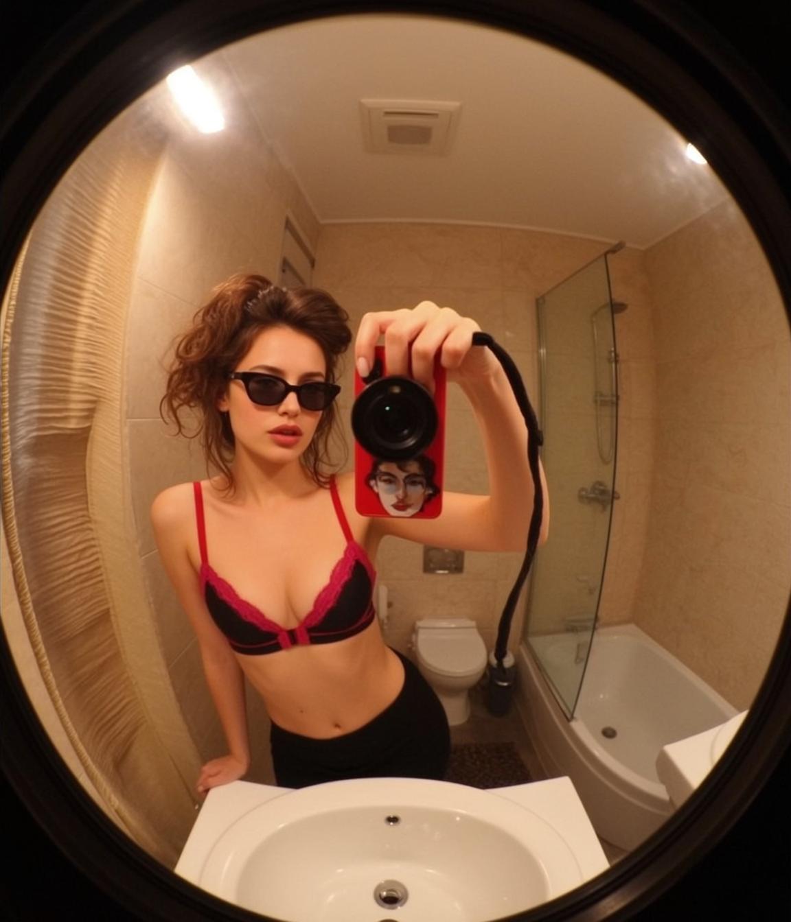 Fisheye Young Messy Brown Bun Fair Black reference photo