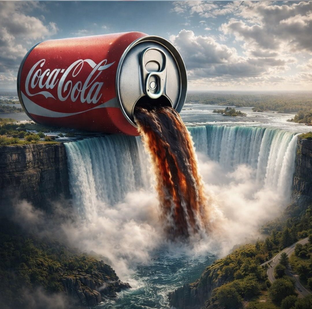 Giant Cola Waterfall Canyon Realistic