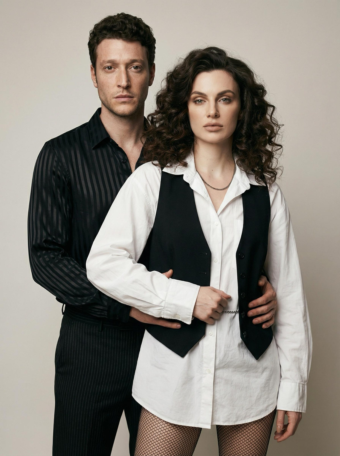 Realistic Fashion Studio Portrait Couple