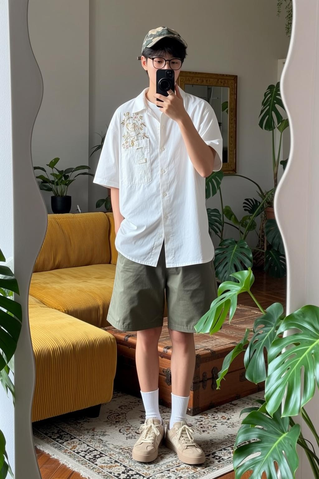Casual Young Black Short Fair White Short-sleeve reference photo