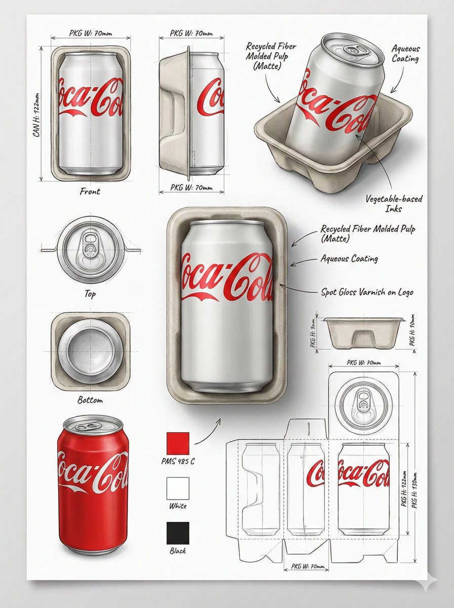 Realistic Industrial Packaging Design Sheet