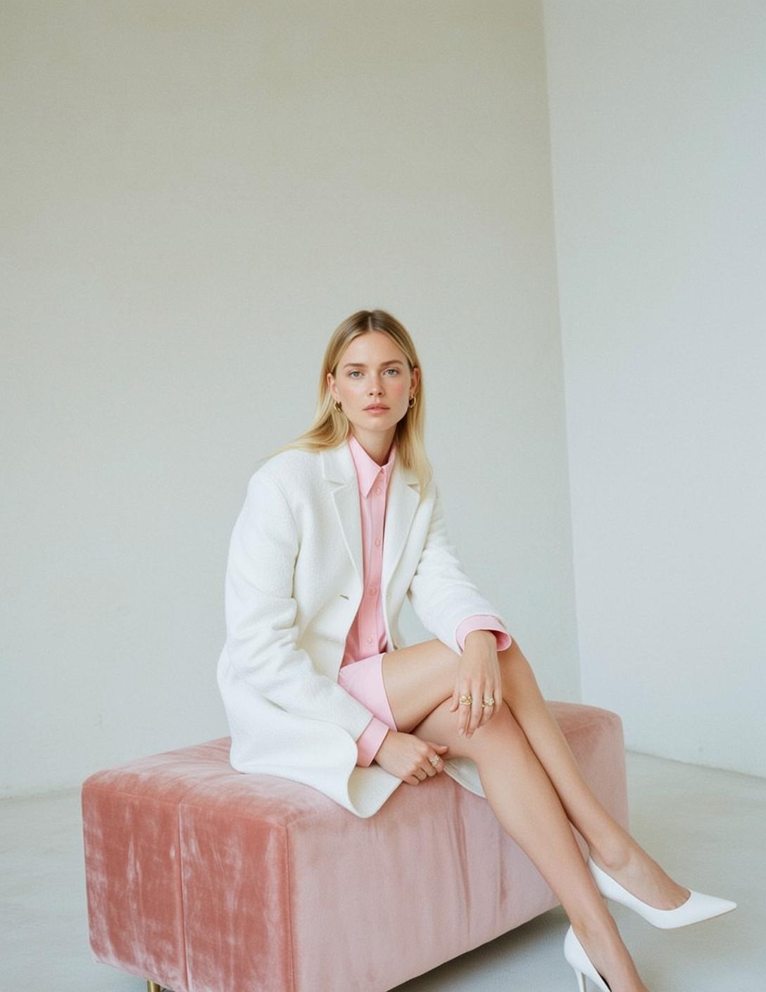 Pink Suit Studio Portrait