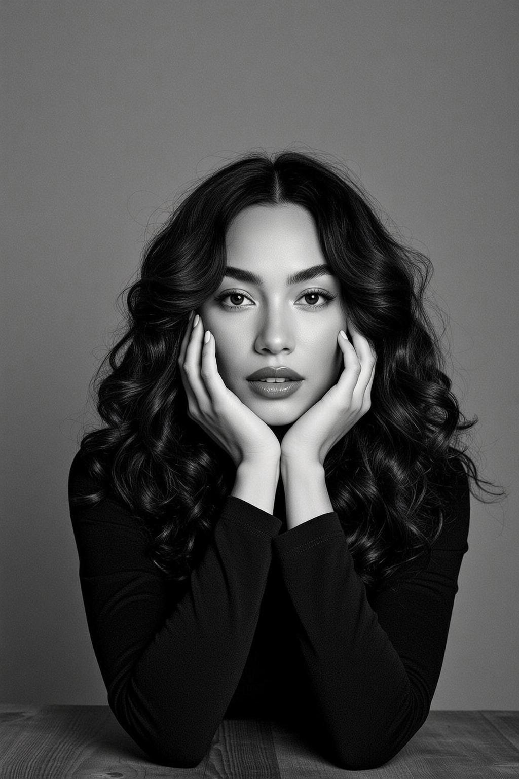 Luxury Young Long Dark Wavy Fair Black reference photo