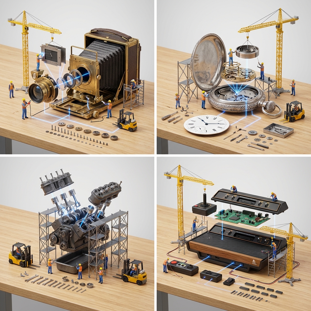 Mechanical Device Exploded Construction Tabletop