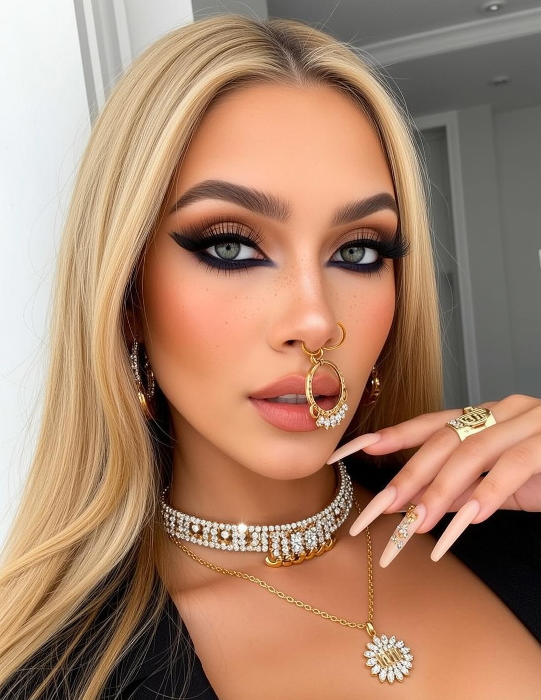 Halloween Makeup Young Long Blonde Hair Fair reference photo