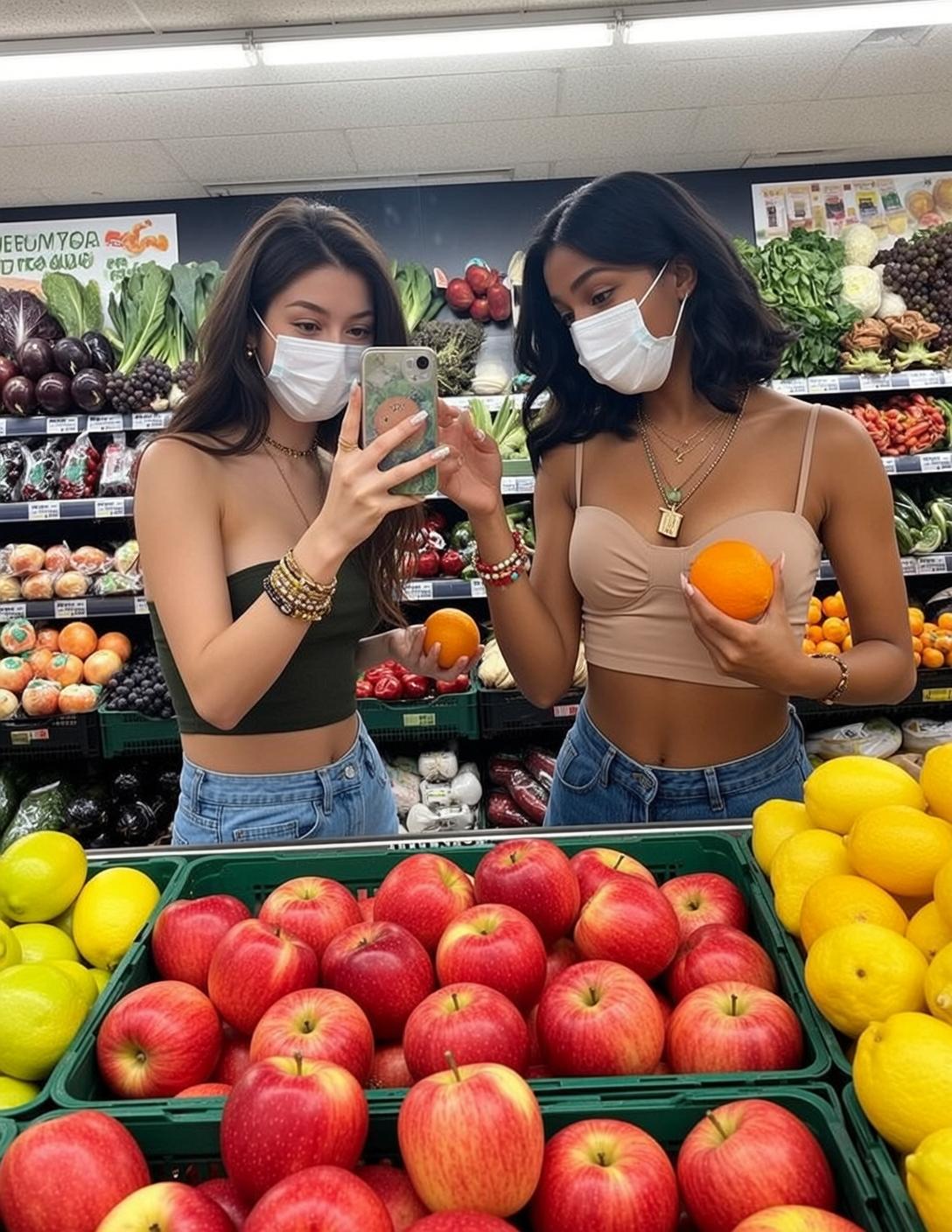 Explore Left Holding Smartphone Her Right Hand reference photo