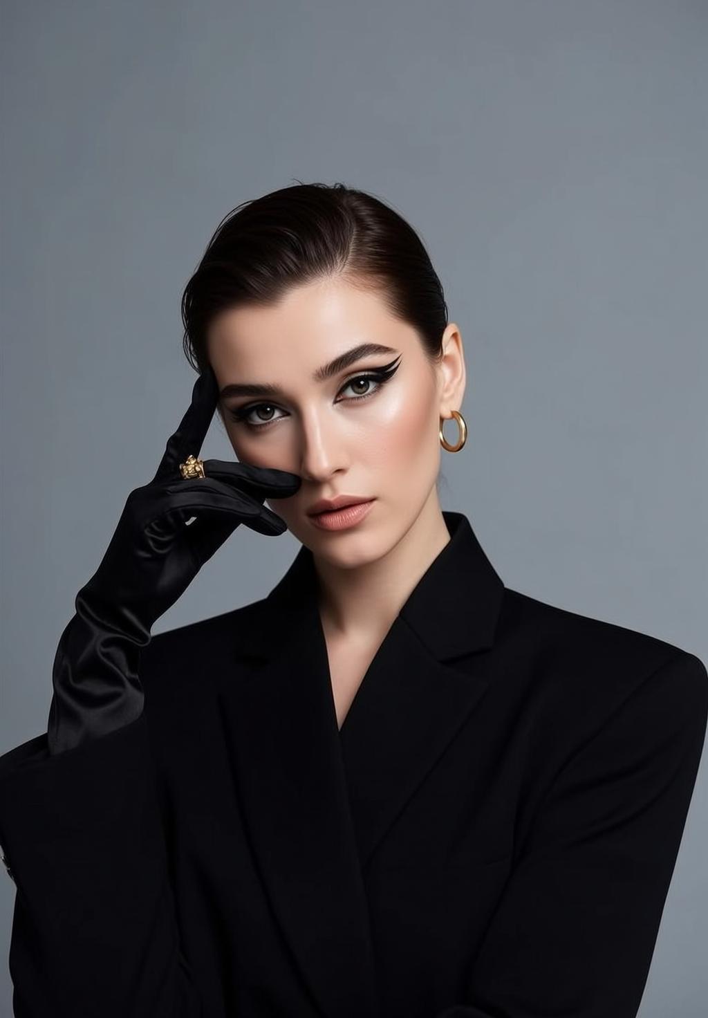Luxury Young Dark Brown Slicked Back Fair reference photo