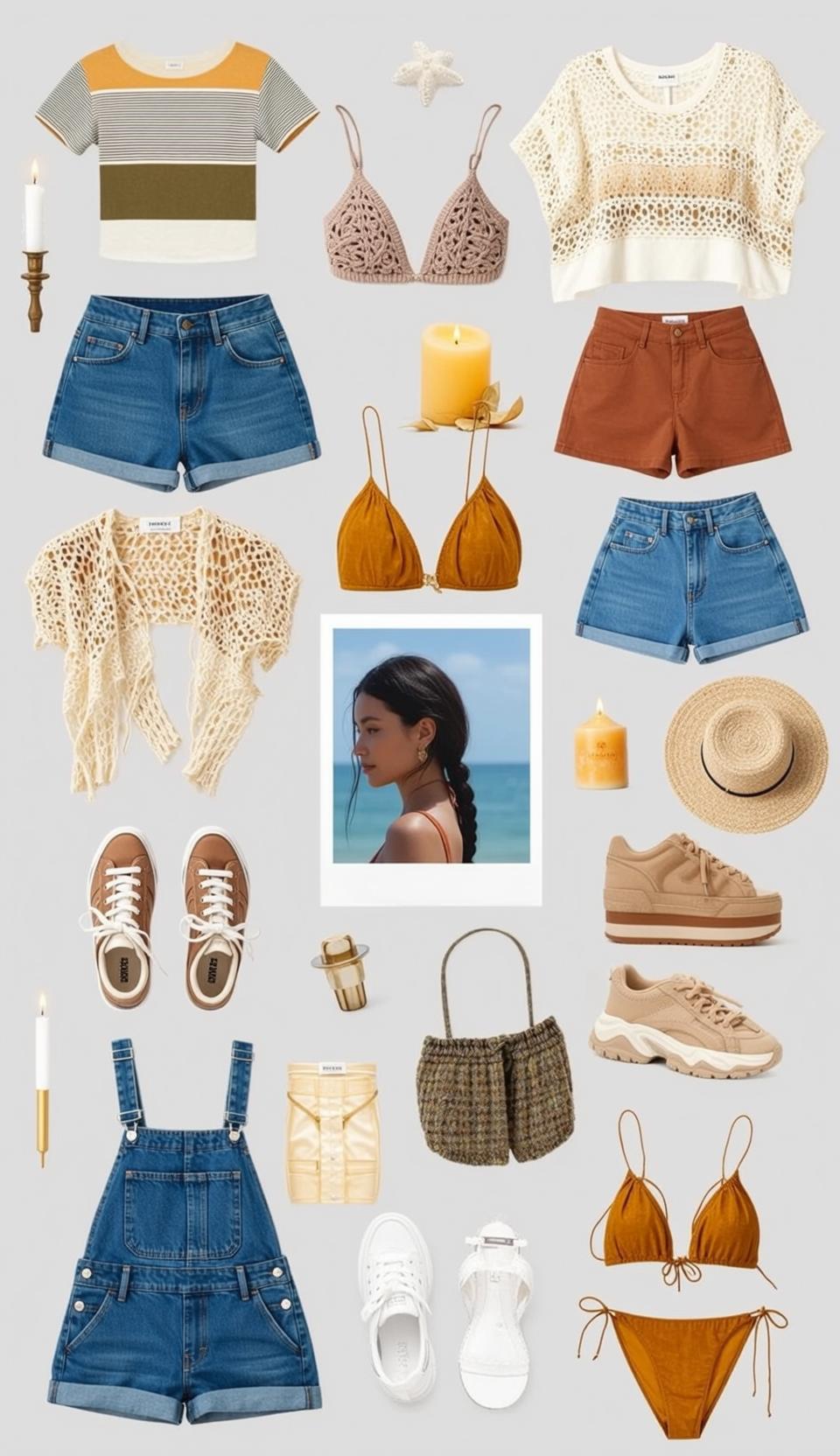 Beach Profile Orange Bikini Gold Earrings reference photo