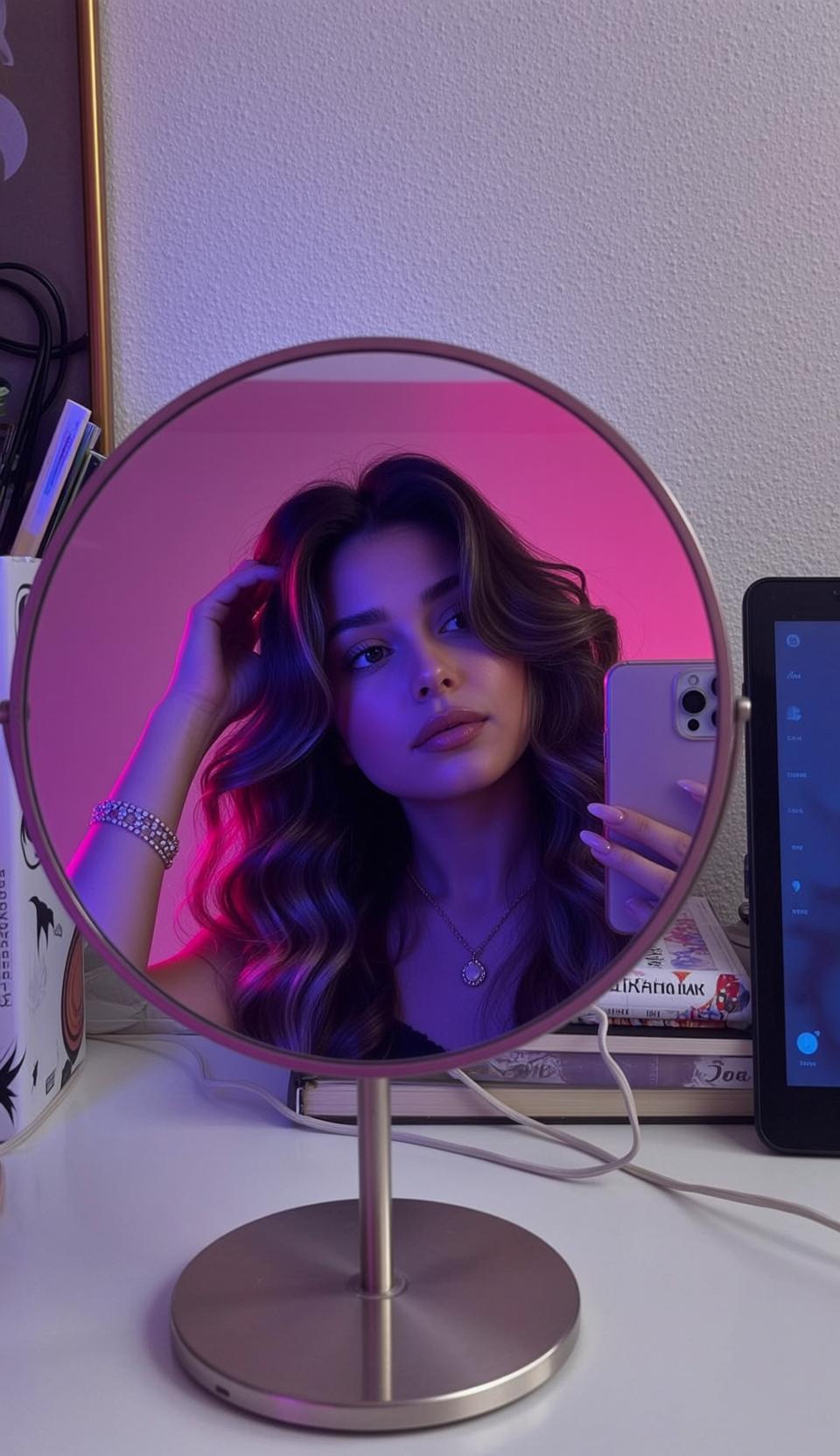Explore Captured Mirror Selfie Her Head Tilted reference photo