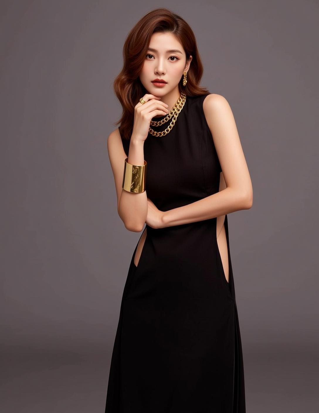 Studio Cutout Dress Portrait reference photo