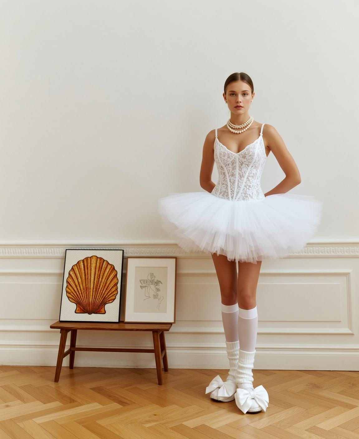 White Tutu Pearl Necklace reference photo