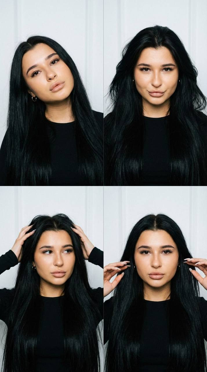 Realistic Young Woman Photobooth 2x2 9x16