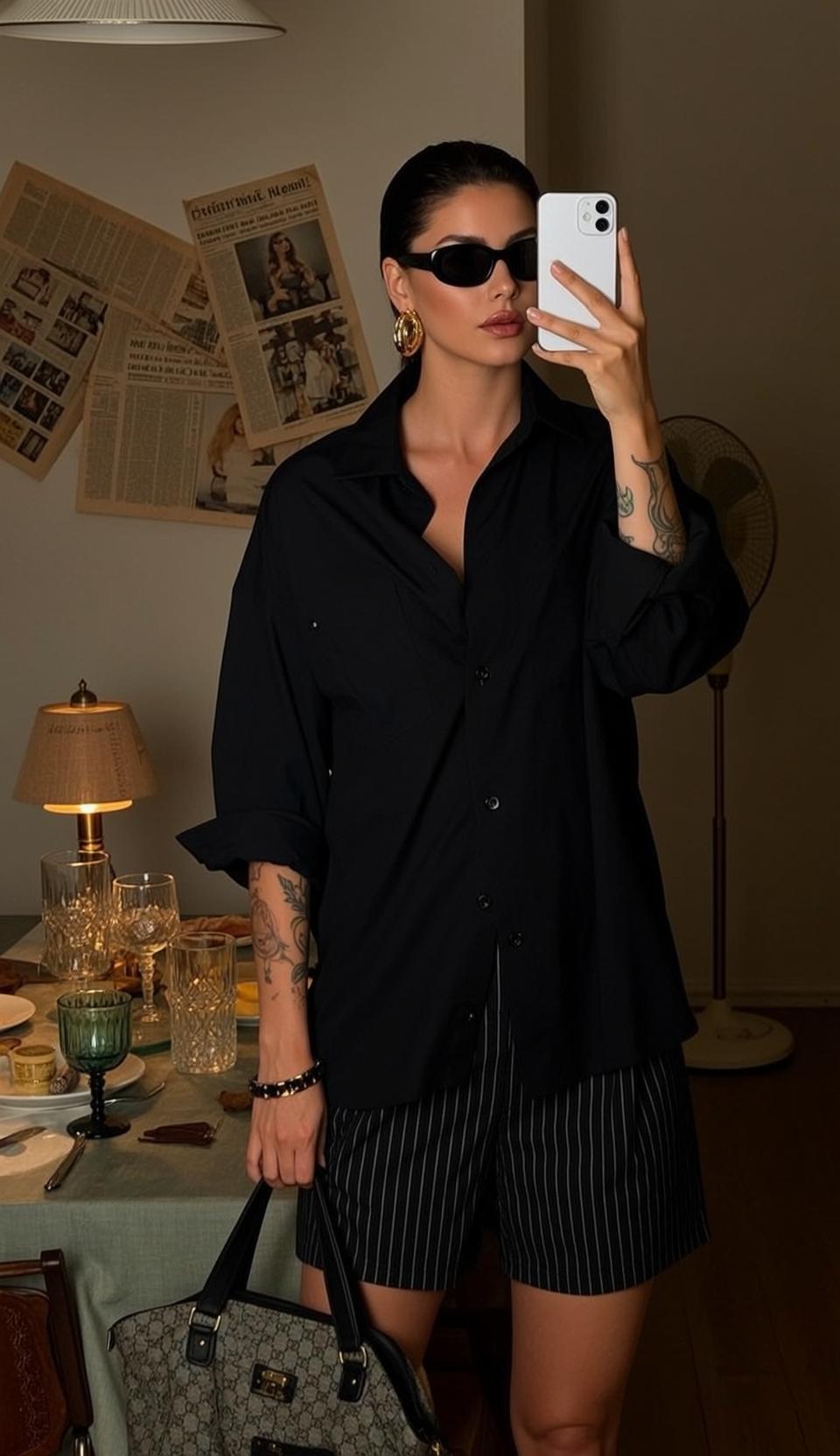 Black Shirt Tote Portrait reference photo