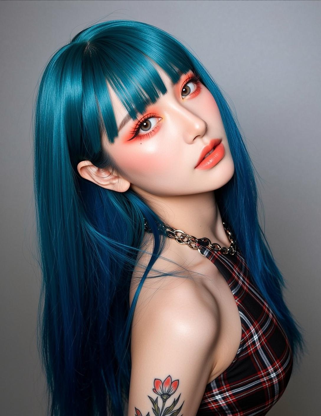 Plaid Studio Portrait reference photo