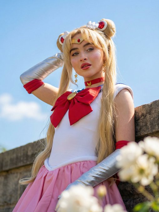 Sailor Moon Costume Stone Wall Shallow Depth Of Field