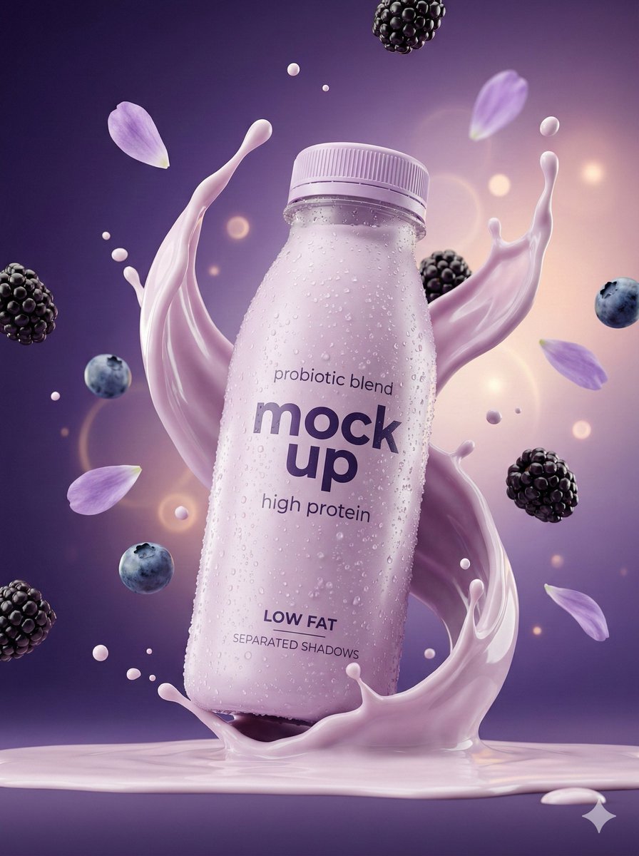 Realistic Yogurt Bottle Splash Realistic Electrolyte Can Splash