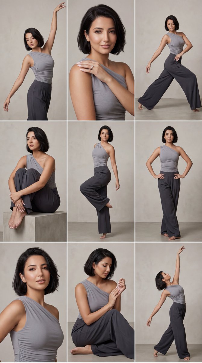 Minimalist Dance Fashion Grid Dove Gray Outfit