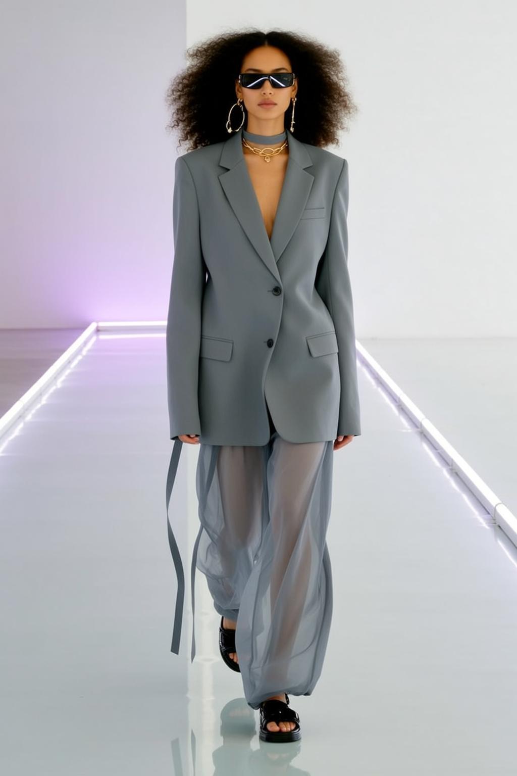Fashion Week Dark Voluminous Curly Afro Medium-toned reference photo