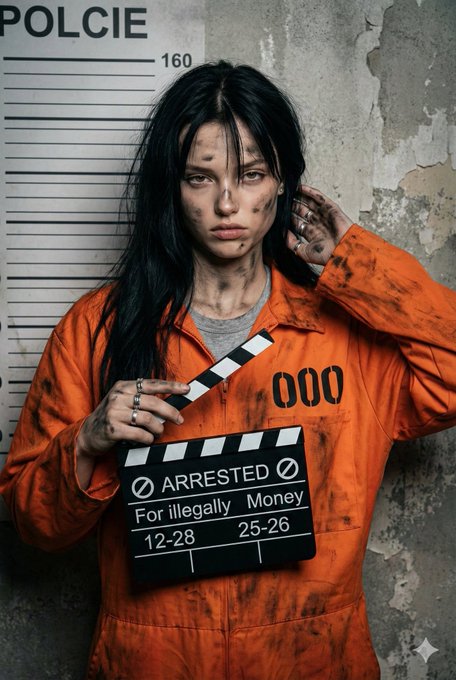 Prisoner Jumpsuit Woman Cinematic Lighting Gritty Texture