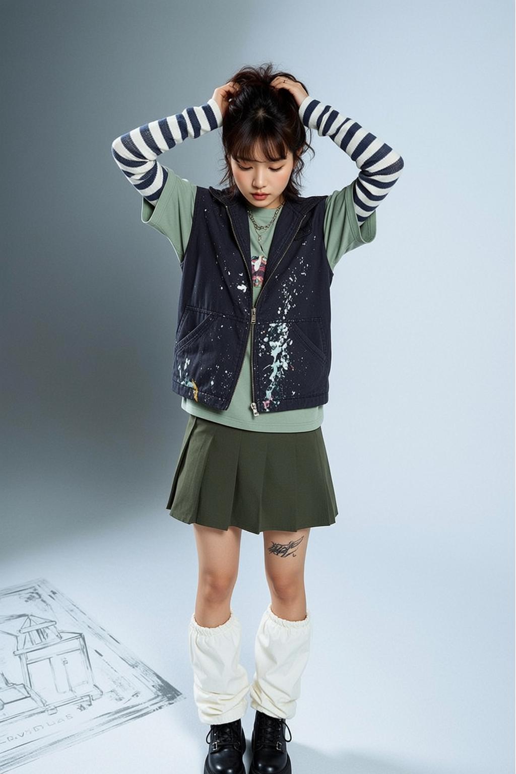 Casual Young East Asian Dark Brown Messy reference photo
