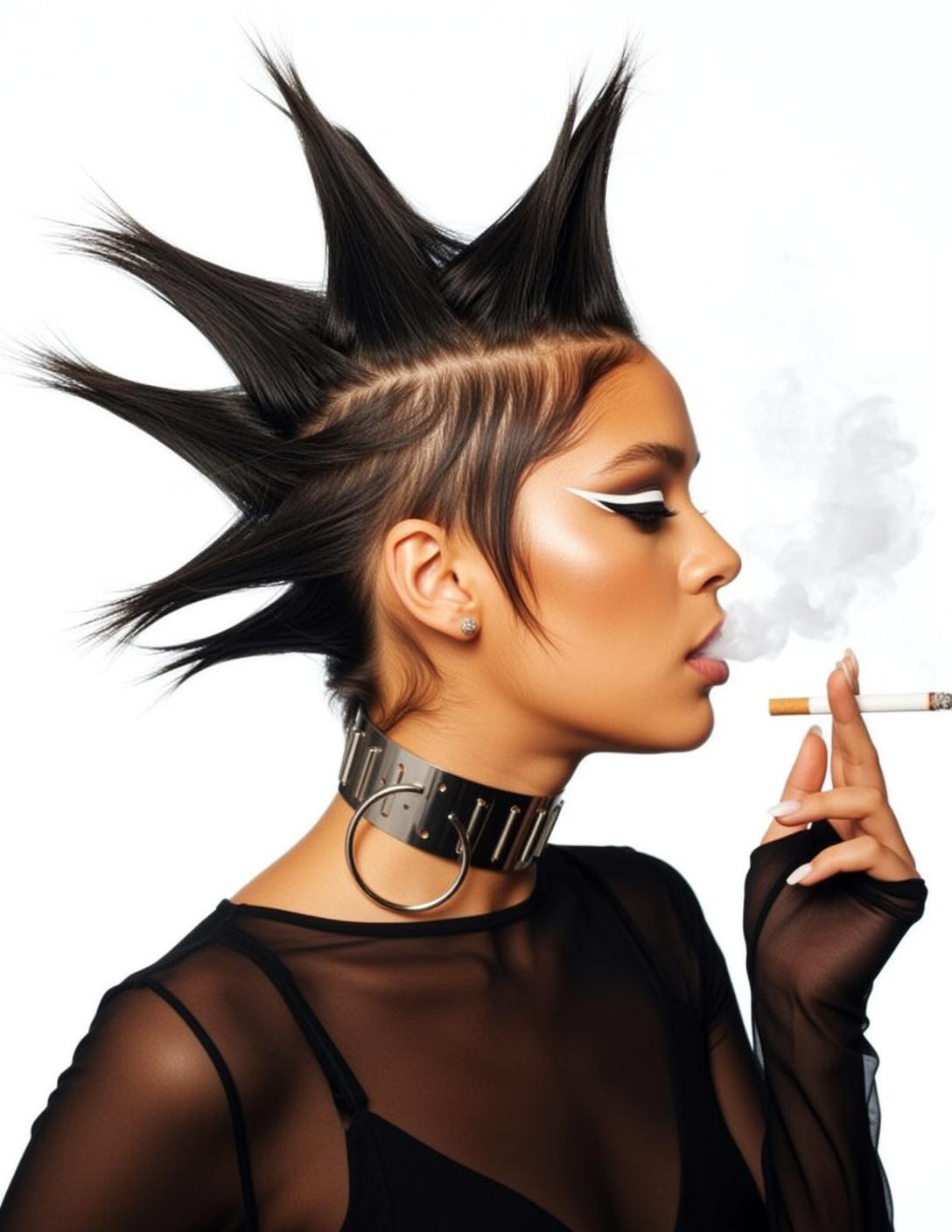 Creative Young Black Mohawk Spiked Sections Tan reference photo