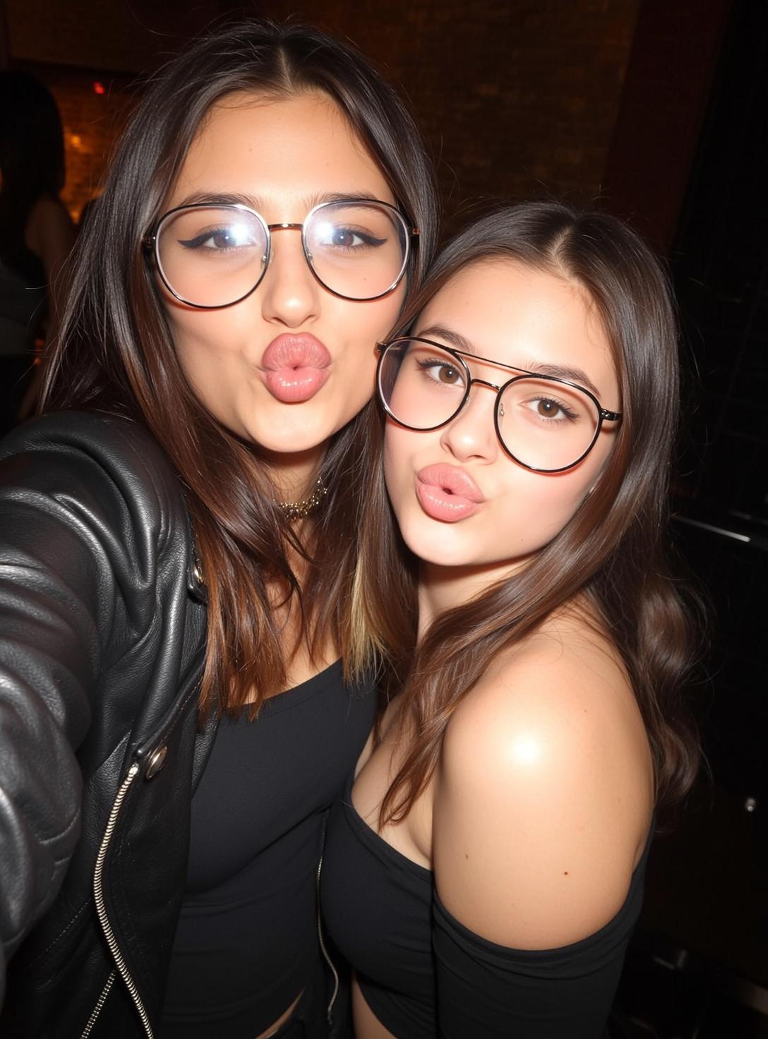 Glasses Kiss Selfie Portrait reference photo
