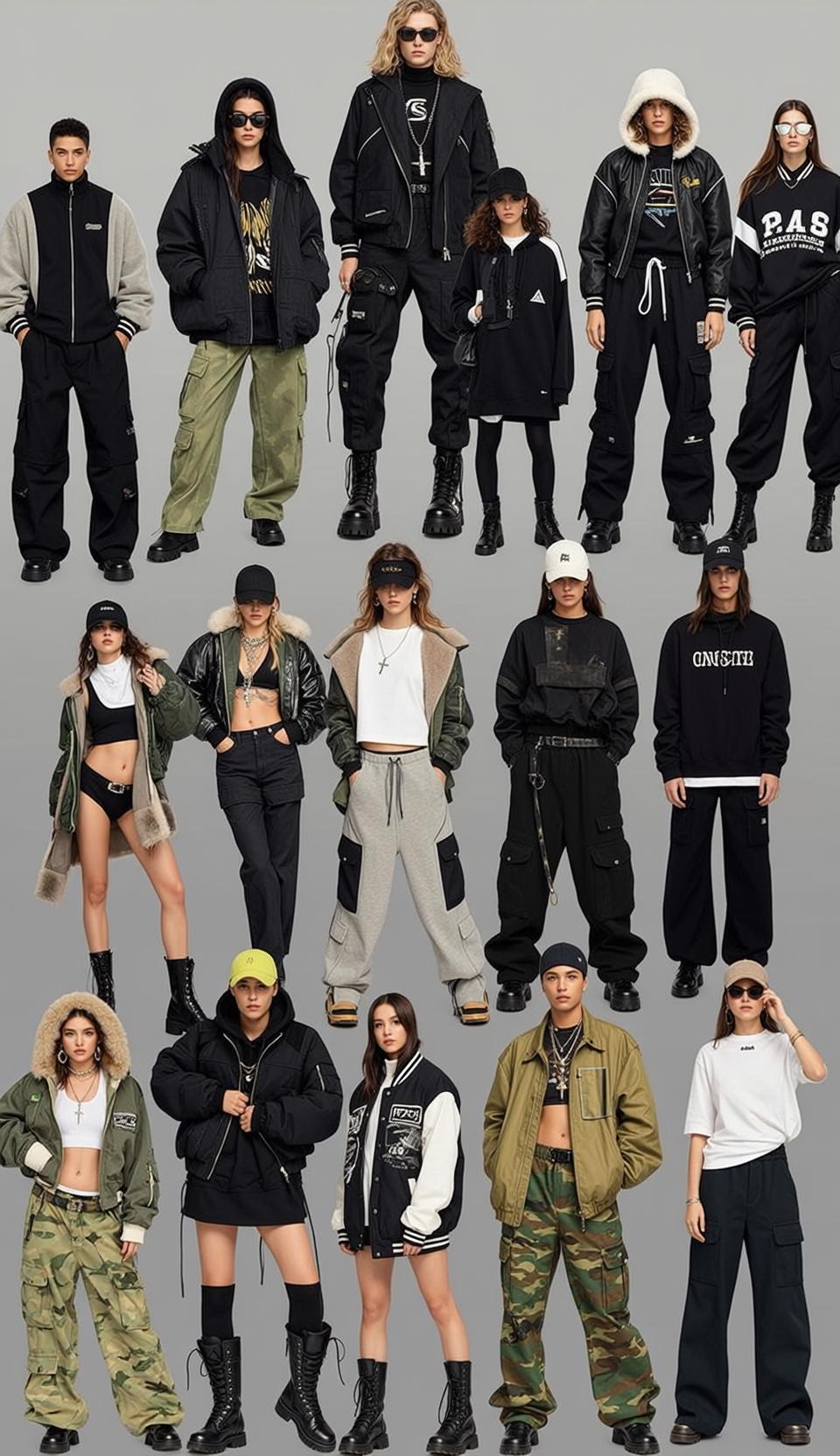 Camouflage Cargo Pants Bomber Jacket Studio reference photo