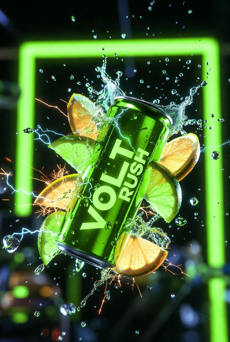 Neon Green Energy Drink Citrus Sparks