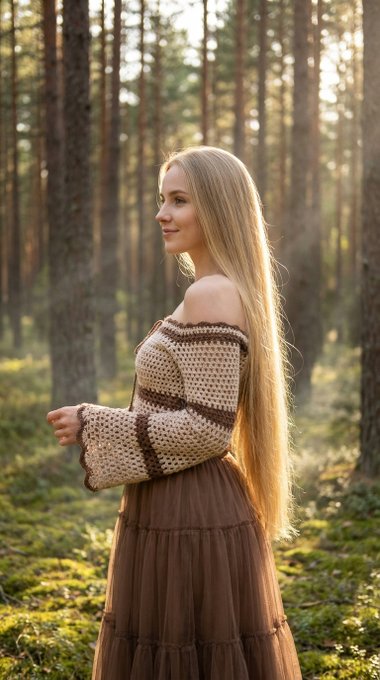Golden Hour Boho Forest Fashion Shot