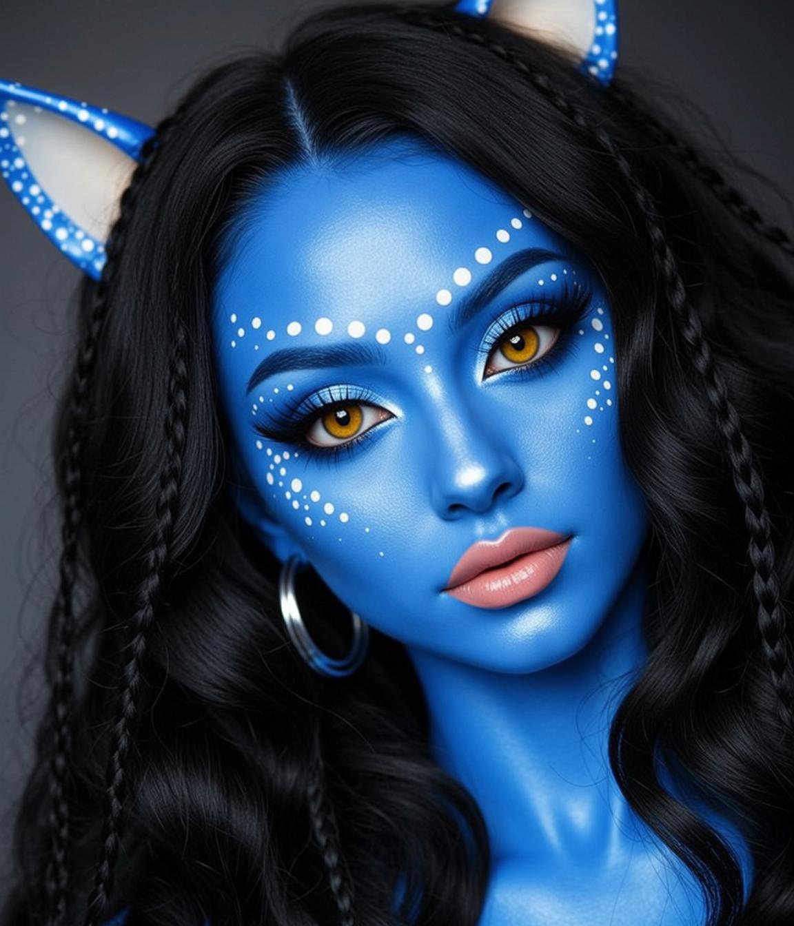 Blue Skinned Studio Portrait reference photo