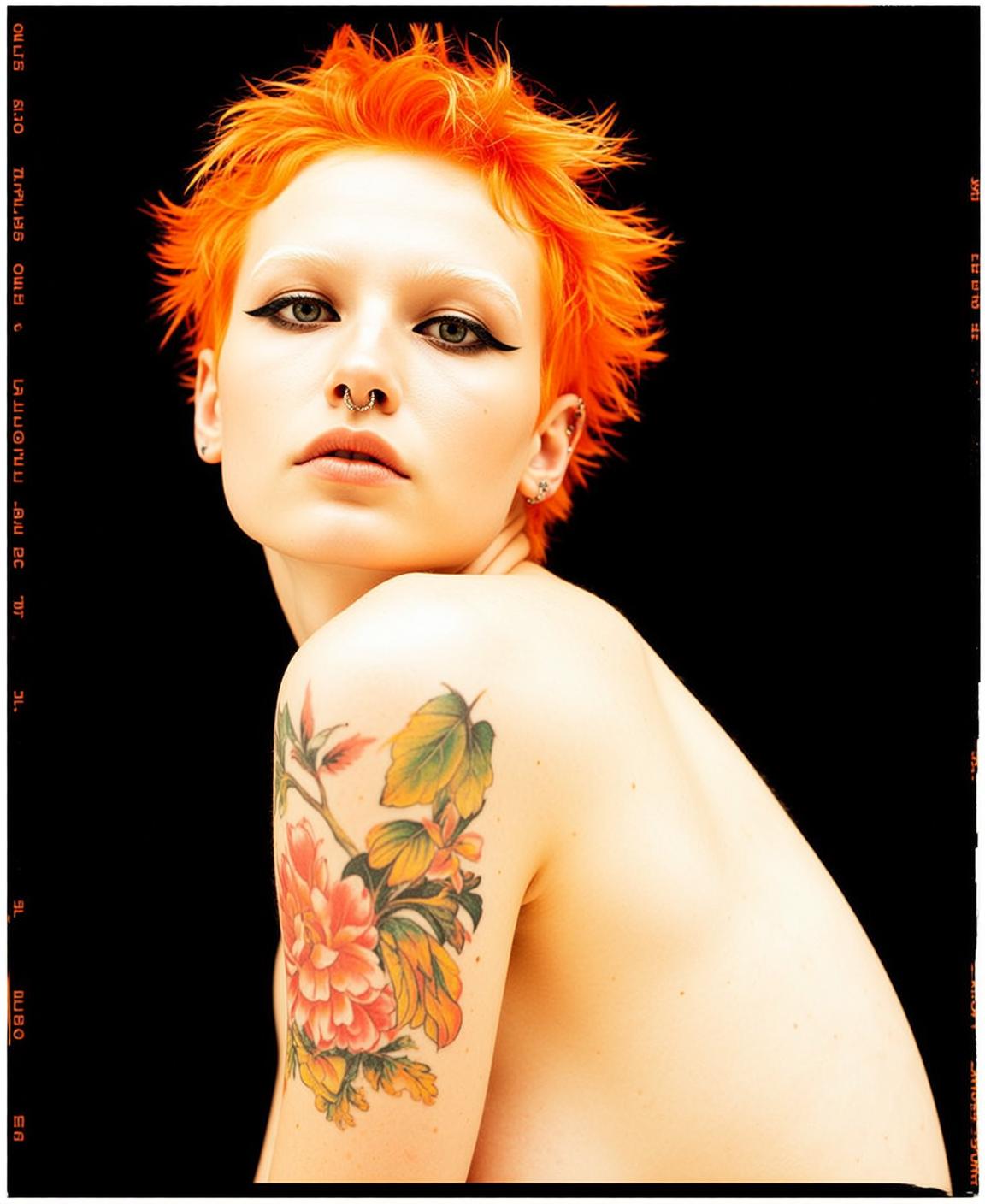 Orange Spiky Hair Studio Glamour reference photo