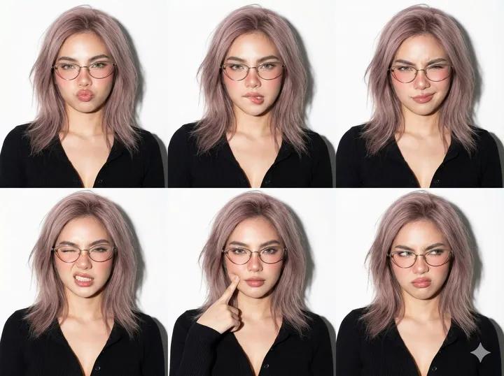 Quirky Expressive Headshots White Background Studio Flash