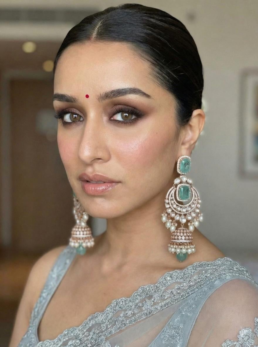 Bridal Portrait Fair Skin Makeup Jewelry