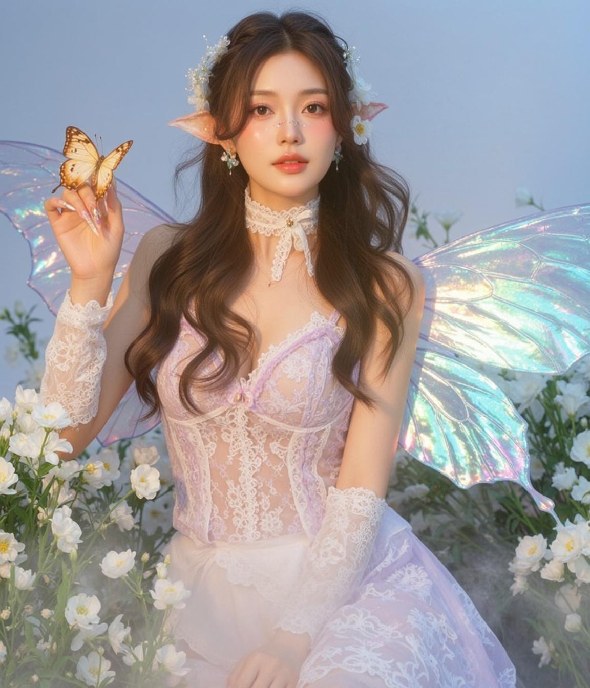 Ethereal Young Long Wavy Brown Fair Lavender reference photo