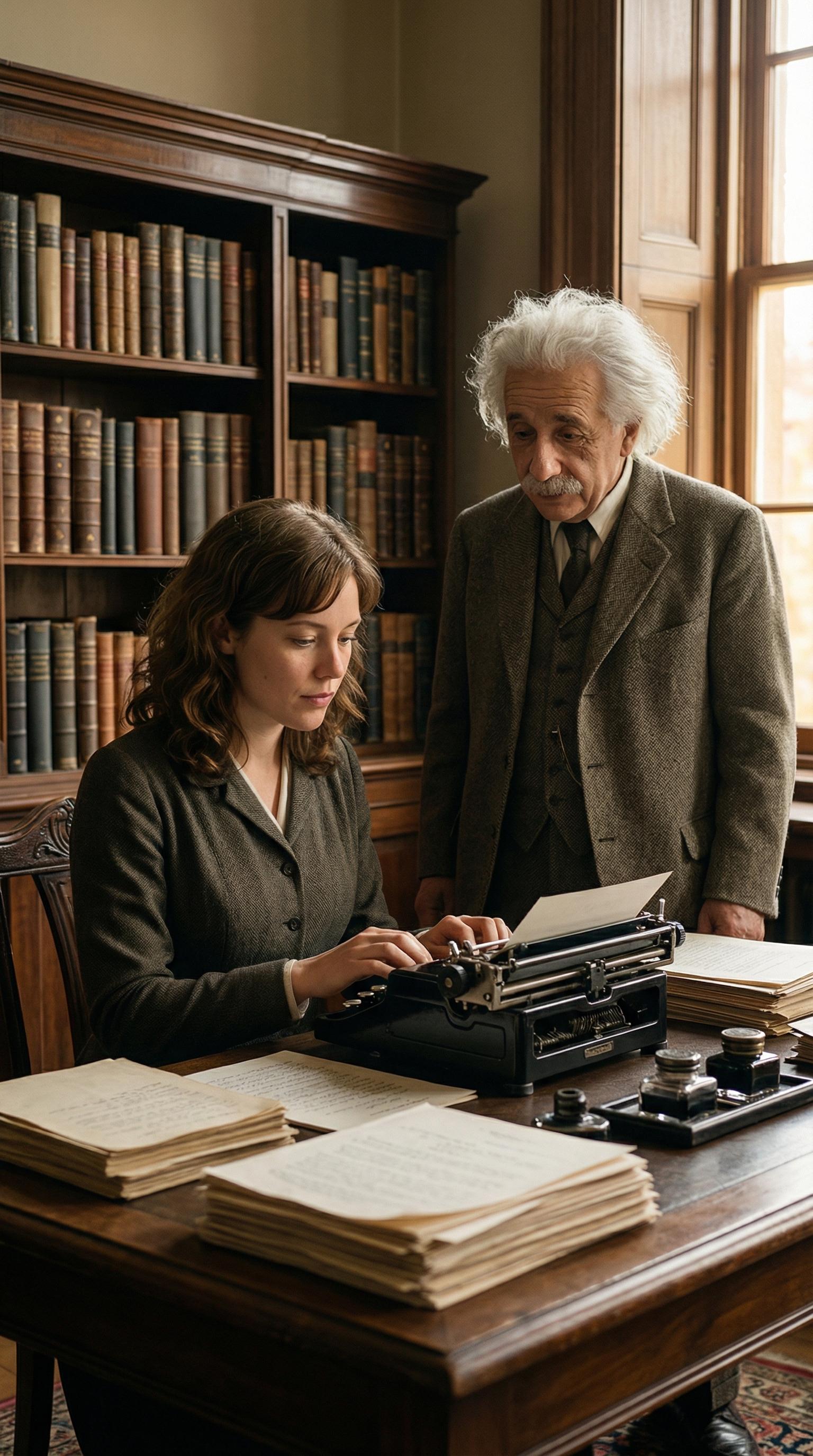 Typing Vintage Typewriter Albert Einstein Antique Library