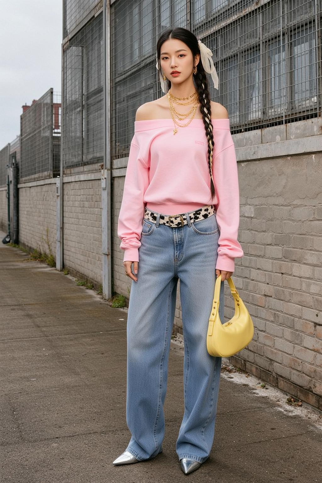 Pink Sweatshirt Urban Street reference photo