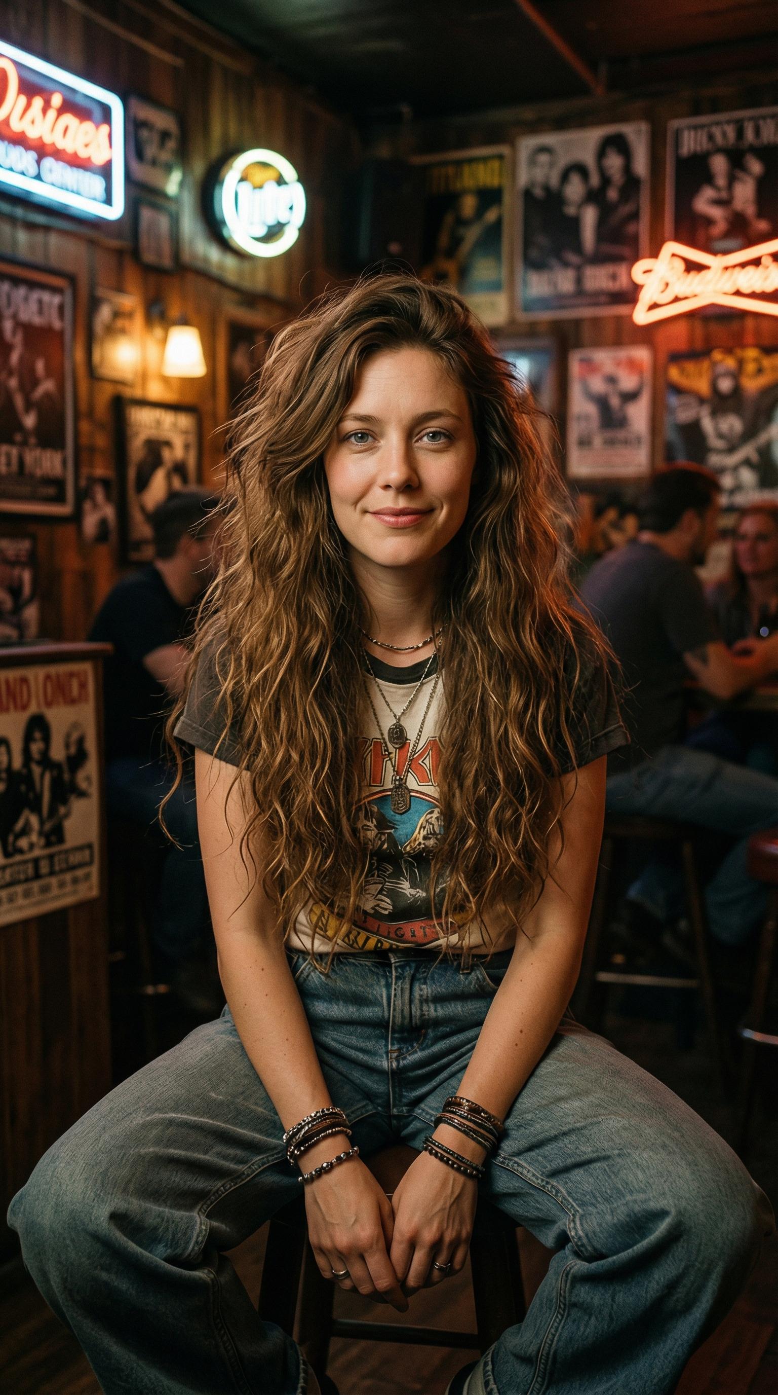 Grunge Bar Editorial Warm Lighting Medium Shot