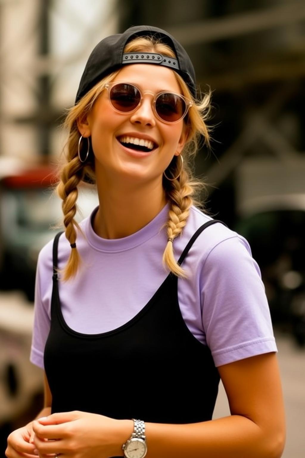 Purple Tee Street Portrait reference photo