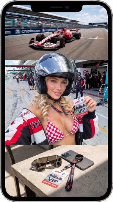 Formula 1 Race Car Pit Lane Selfie Flat Lay