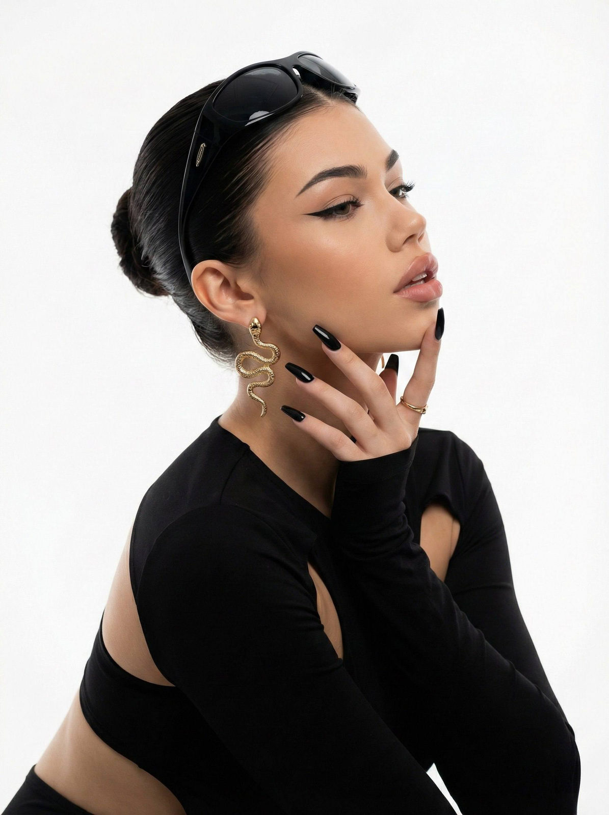 Realistic Glamour Portrait Black Dress