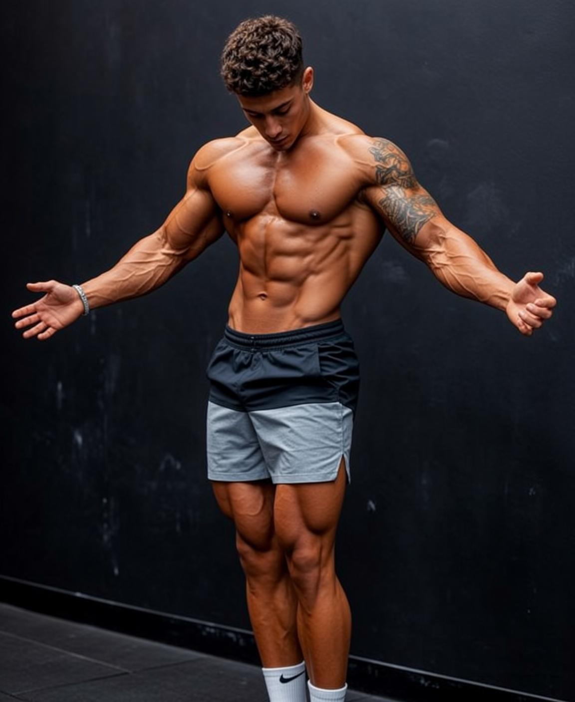 Outstretched Arms Gym Shadows reference photo