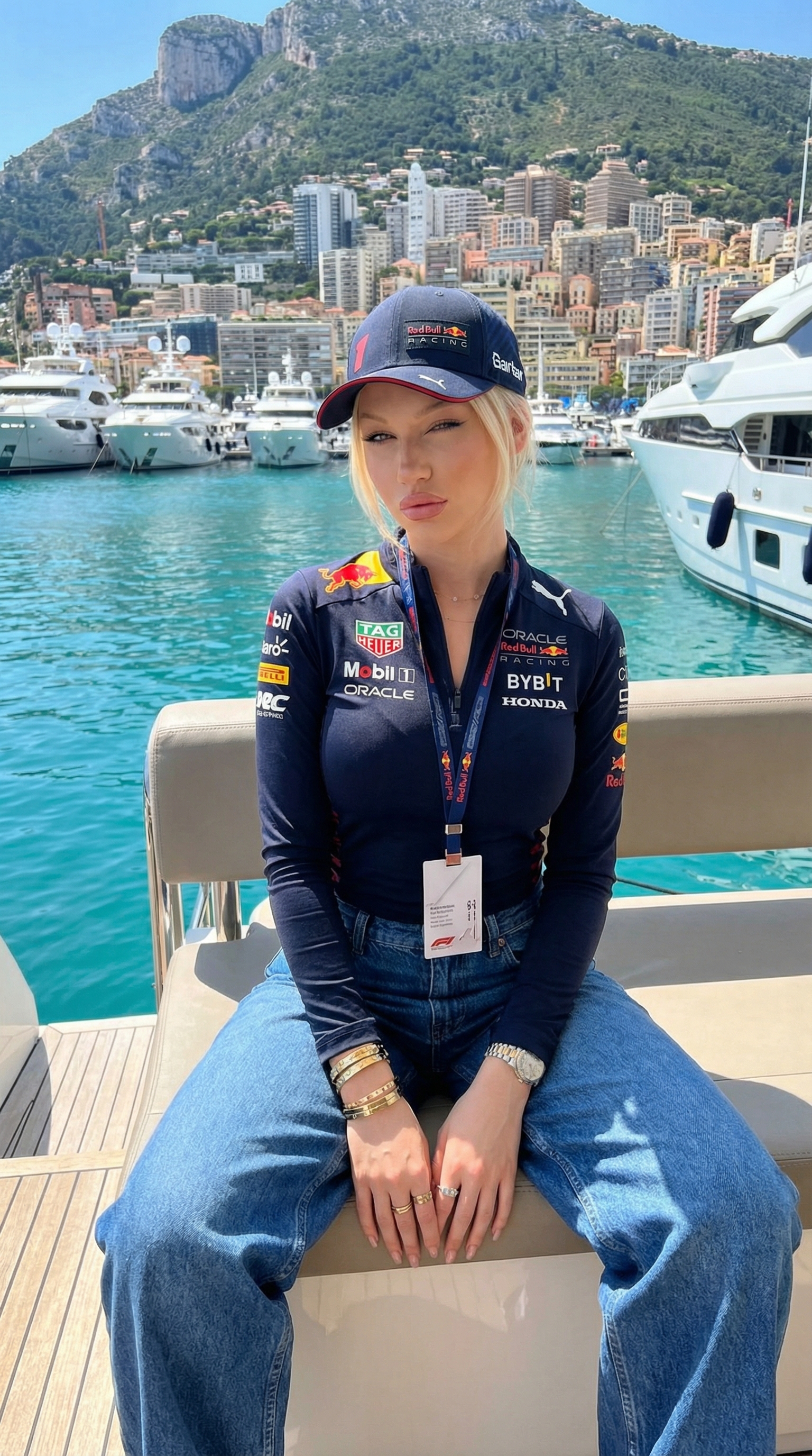 Monaco Yacht Deck Realistic Portrait