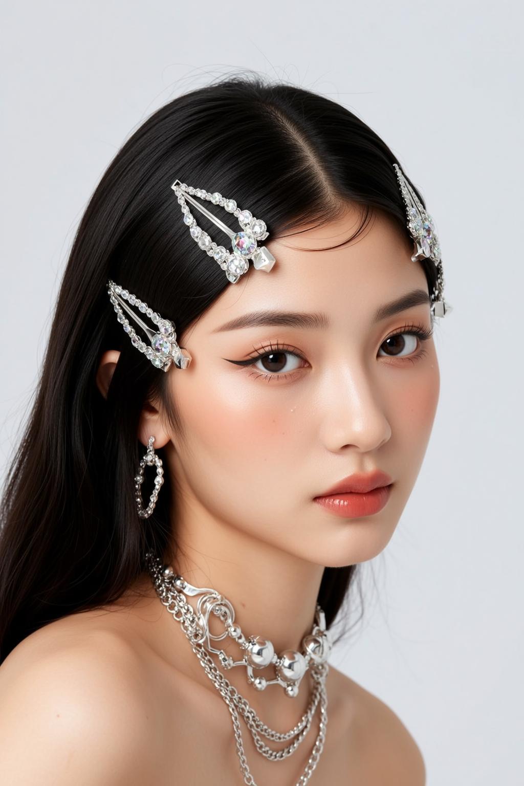 Crystal Hair Clips Glitter Portrait reference photo