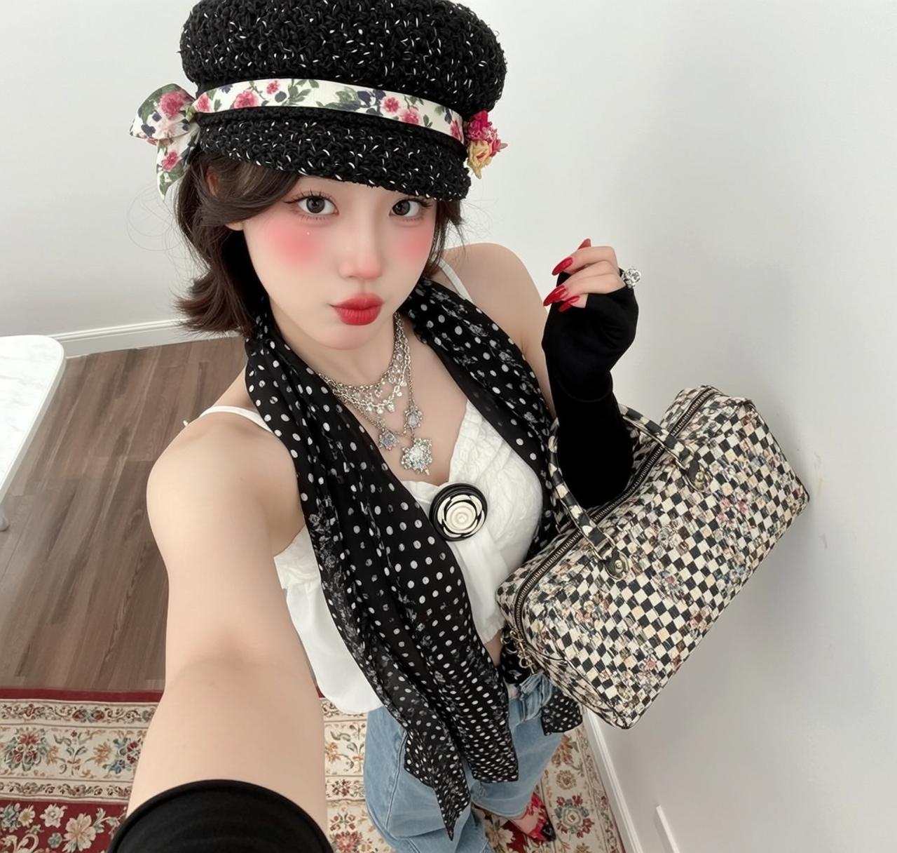 Y2k Young Short Dark Styled Pale Rosy reference photo