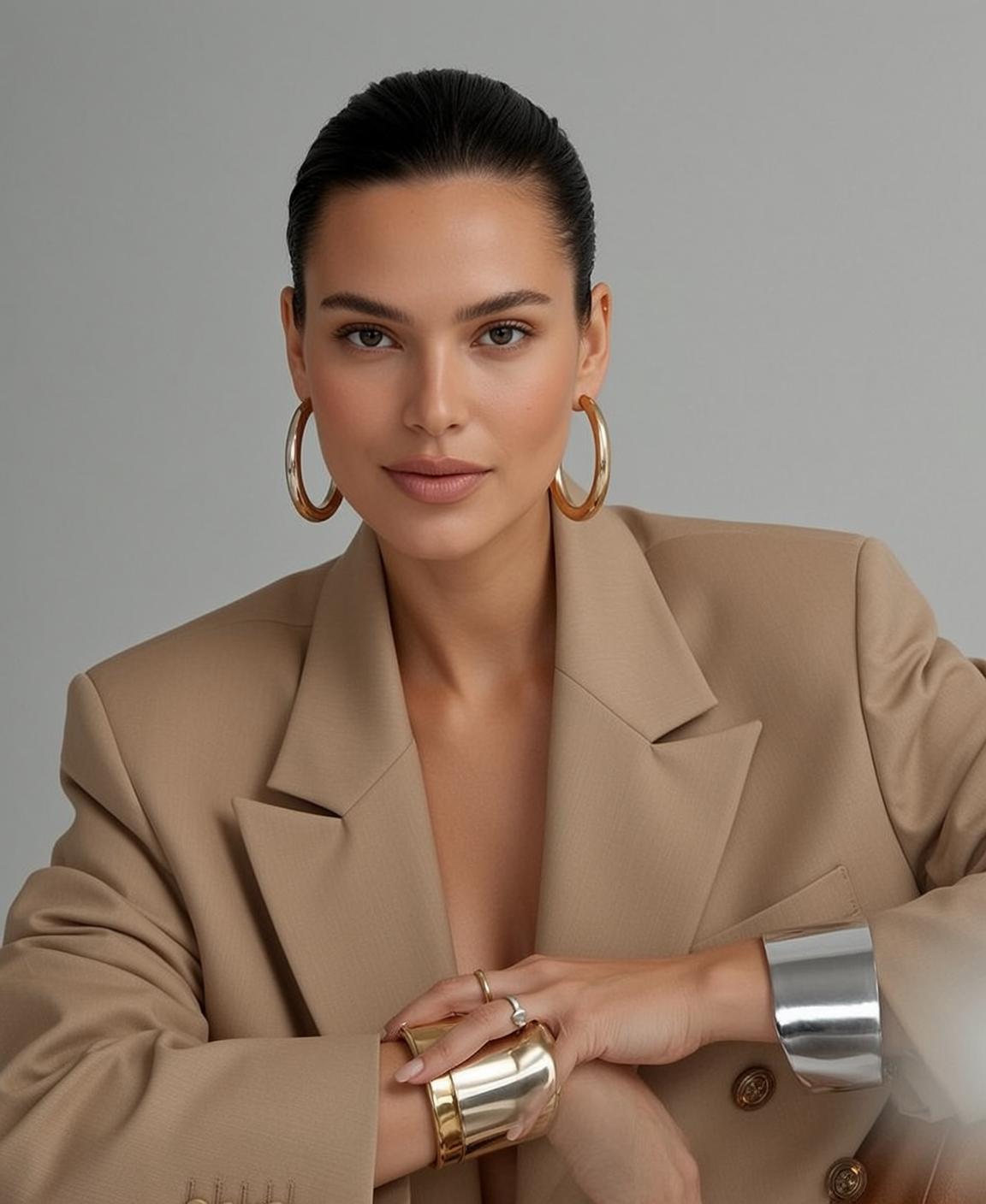 Luxury Dark Brown Pulled Back Fair Beige reference photo