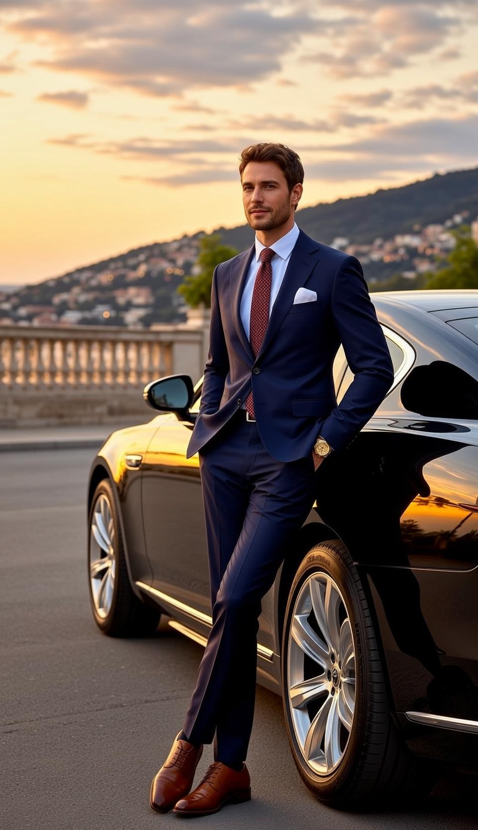 Coastal Car Suit Sunset reference photo