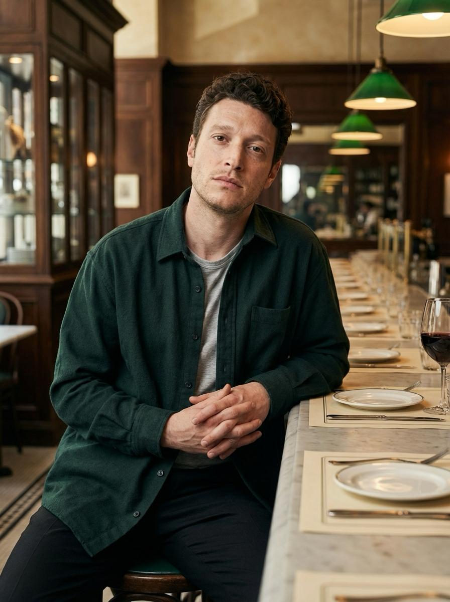 Realistic Man Bar Restaurant Portrait