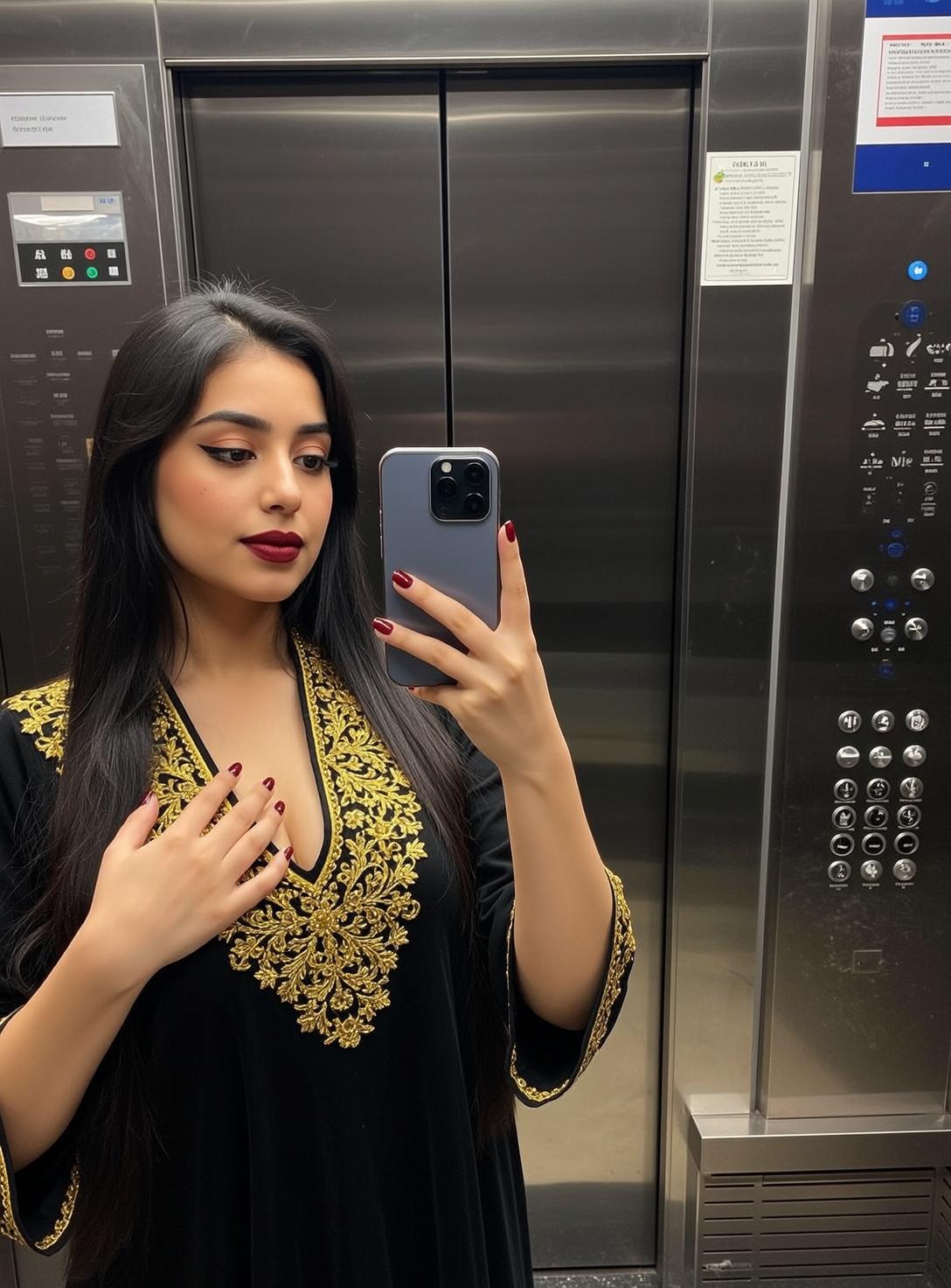 Explore Standing Elevator Taking Selfie Her Body reference photo