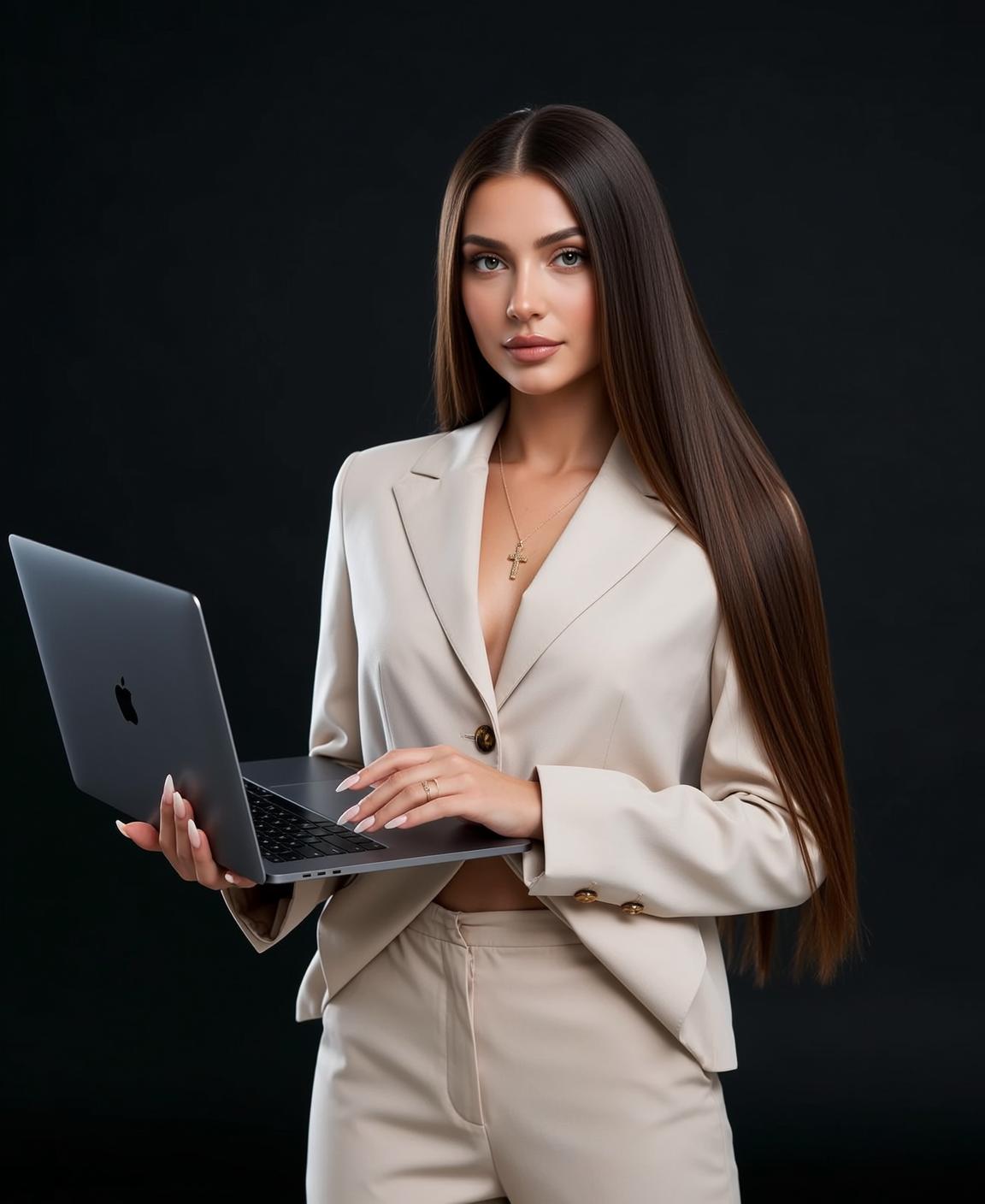Luxury Young Long Straight Dark Brown Hair reference photo